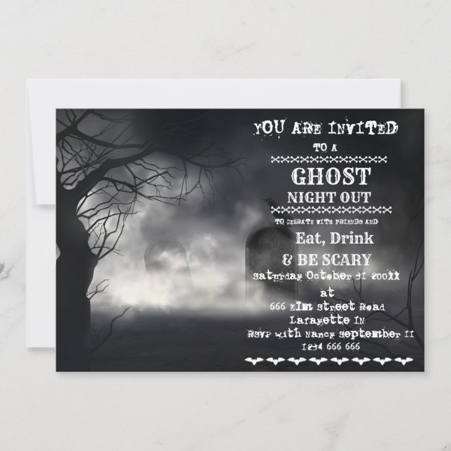 Invitación a la fiesta de adultos Retro Halloween (Anverso)
