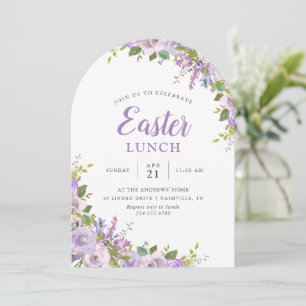 Invitación a la fiesta de almuerzo de Pascua Flora