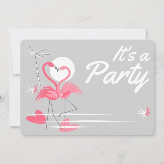 invitación a la fiesta de amor de flamencos (Anverso)