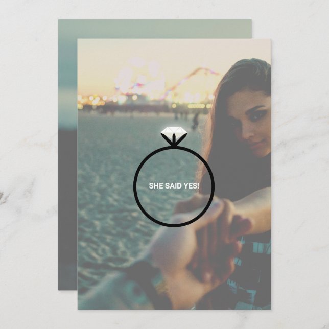 Invitación a la fiesta de anillo de compromiso (Anverso / Reverso)