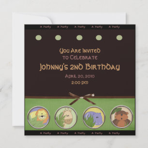Invitación a la fiesta de animales de la jungla