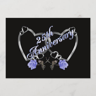 invitación a la fiesta de aniversario 25 plata