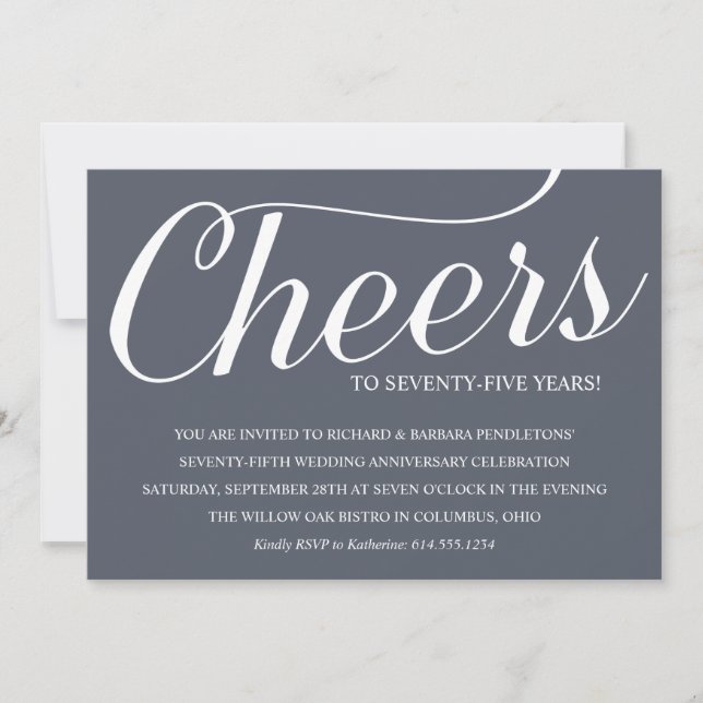 Invitación a la fiesta de aniversario de bodas de  (Anverso)