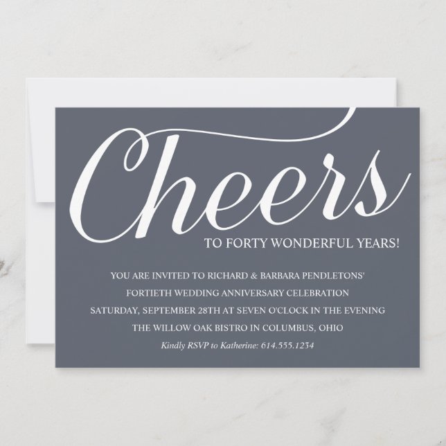 Invitación a la fiesta de aniversario de bodas de  (Anverso)