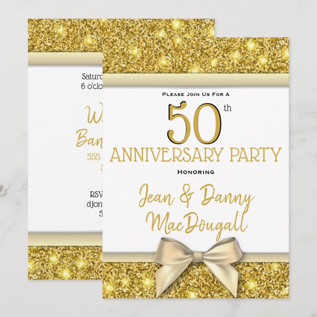 Invitación a la fiesta de aniversario de bodas núm (Anverso / Reverso)