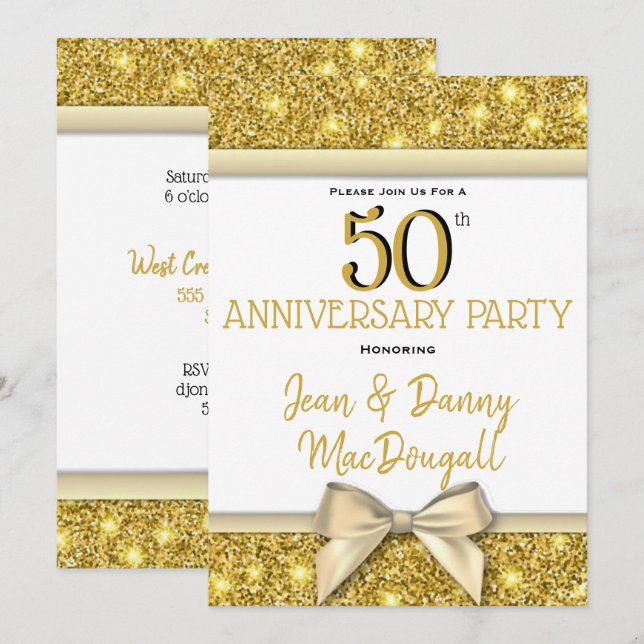 Invitación a la fiesta de aniversario de bodas núm (Anverso / Reverso)