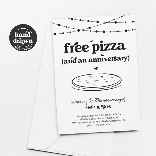 Invitación a la fiesta de aniversario de Free Pizz (Subido por el creador)