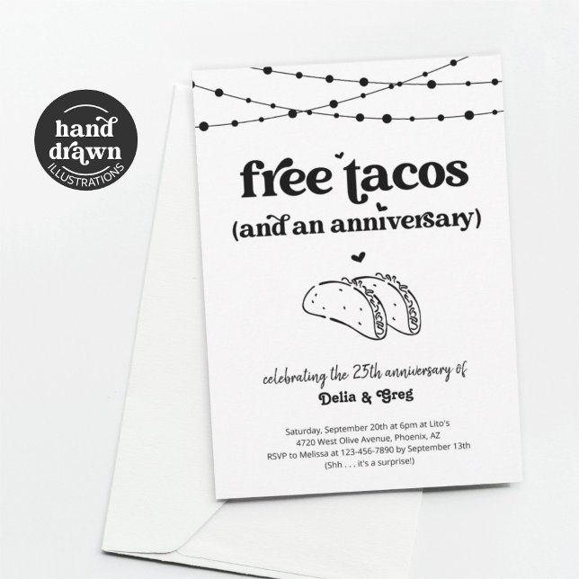 Invitación a la fiesta de aniversario de Free Taco (Subido por el creador)