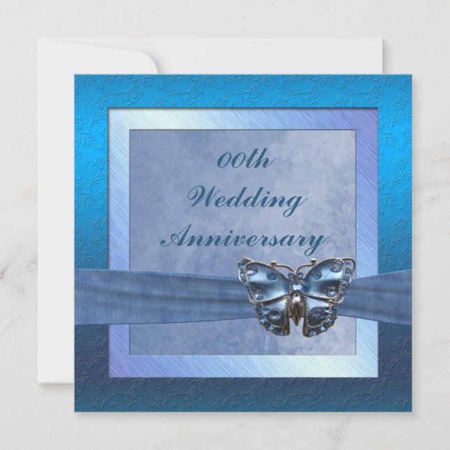 Invitación a la fiesta de aniversario de mariposa (Anverso)