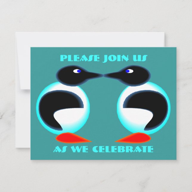 INVITACIÓN A LA FIESTA DE ANIVERSARIO DE PINGÜINOS (Anverso)