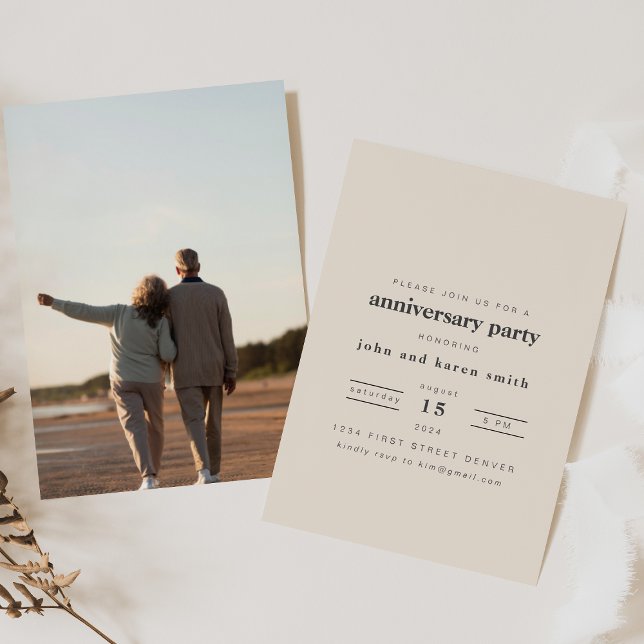 Invitación a la fiesta de aniversario moderno (Subido por el creador)