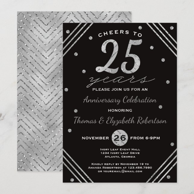 Invitación a la fiesta de aniversario número 25, p (Anverso / Reverso)