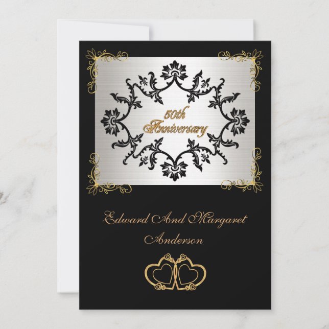 invitación a la fiesta de aniversario número 50 en (Anverso)