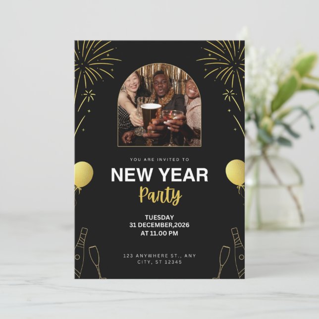 Invitación a la Fiesta de Año Nuevo (Anverso de pie)