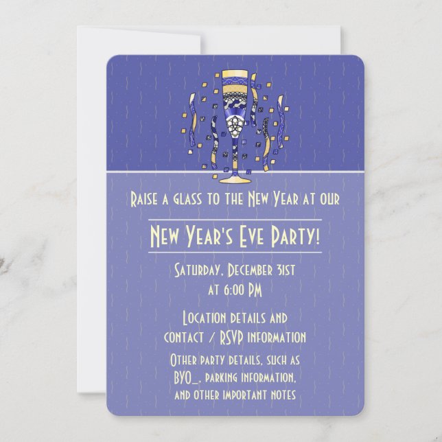 Invitación a la fiesta de Año Nuevo (Anverso)