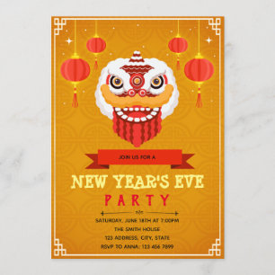 Invitación a la fiesta de año nuevo con danza del 