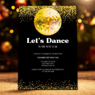 Invitación a la fiesta de Año Nuevo de Disco Ball