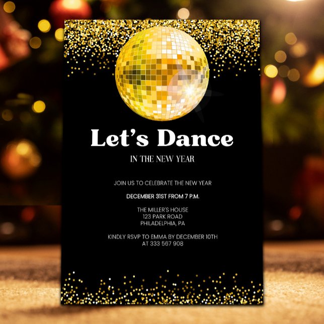 Invitación a la fiesta de Año Nuevo de Disco Ball (Subido por el creador)