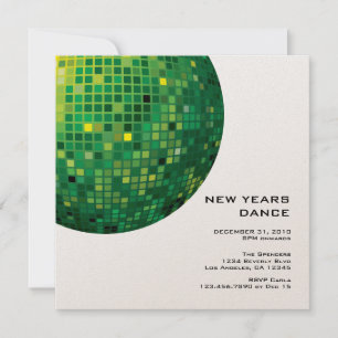 Invitación a la fiesta de Año Nuevo de noche disco