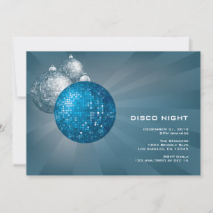 Invitación a la fiesta de Año Nuevo de noche disco