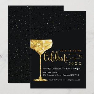 Invitación a la fiesta de Año Nuevo en Champaña