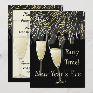 Invitación a la fiesta de Año Nuevo en Champaña