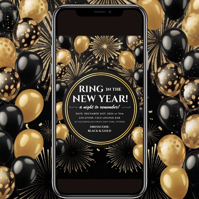 Invitación a la Fiesta de Año Nuevo "Oro Negro" (Subido por el creador)