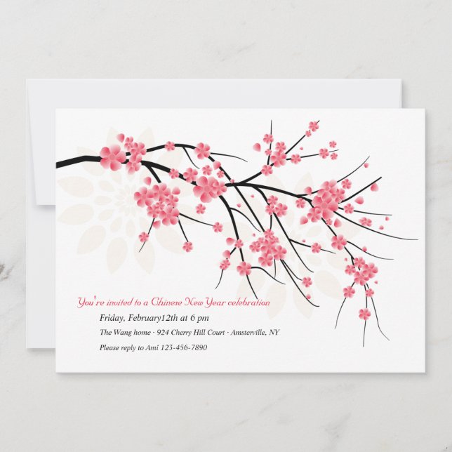 Invitación a la fiesta de Año Nuevo Sakura en Chin (Anverso)