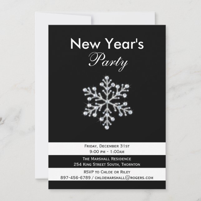 Invitación a la fiesta de Año Nuevo Sparkle & Dram (Anverso)