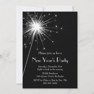 Invitación a la fiesta de Año Nuevo Sparkler
