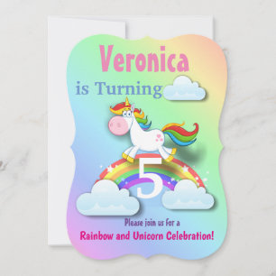 Invitación a la Fiesta de Arcoíris y Unicornios