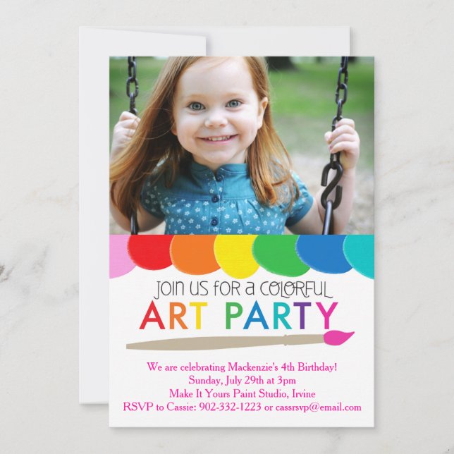 Invitación a la fiesta de arte colorido (Anverso)