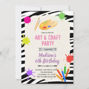Invitación a la fiesta de arte de cebra