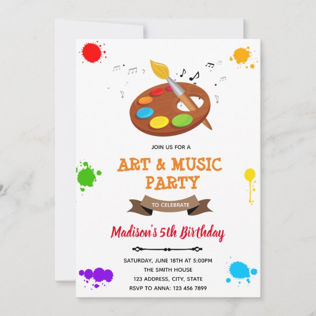 Invitación a la fiesta de arte y música (Anverso)