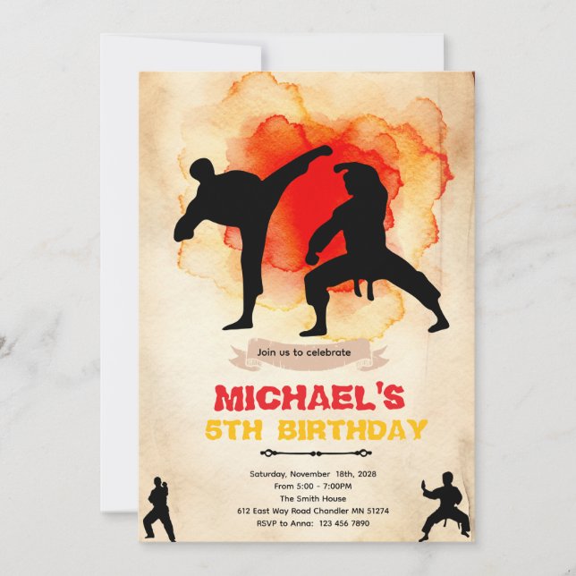 invitación a la fiesta de artes marciales (Anverso)