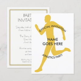 Invitación a la fiesta de atletismo personalizable