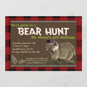 Invitación a la fiesta de aventura de Bear Hunt