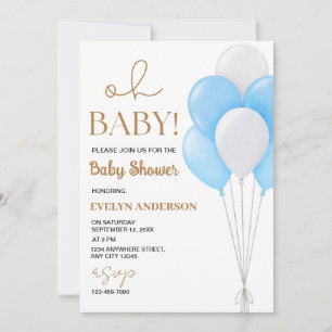 Invitación a la fiesta de Baby Boy Balloons