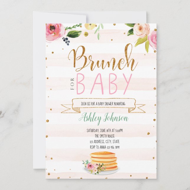 Invitación a la fiesta de Baby brunch (Anverso)