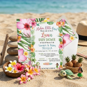 Invitación a la fiesta de baby shower Aloha Little