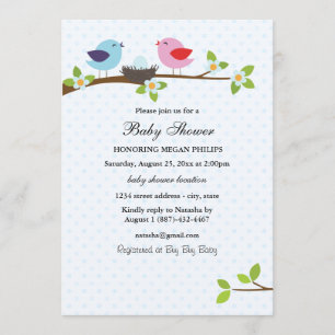 Invitación a la Fiesta de Baby Shower Azul de la F