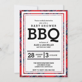 Invitación a la fiesta de Baby Shower BBQ de Red P