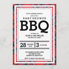 Invitación a la fiesta de Baby Shower BBQ de Red P