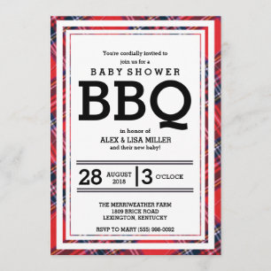 Invitación a la fiesta de Baby Shower BBQ de Red P