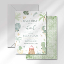Invitación a la Fiesta de Baby Shower de Baby Dino
