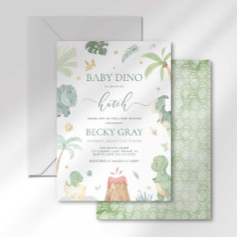 Invitación a la Fiesta de Baby Shower de Baby Dino