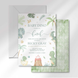 Invitación a la Fiesta de Baby Shower de Baby Dino