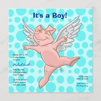 Invitación a la fiesta de Baby Shower de cerdo vol