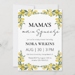 Invitación a la fiesta de baby shower de citrus de