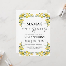 Invitación a la fiesta de baby shower de citrus de